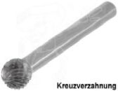 Hartmetallfräser D, Kugelform, DS=Schnellverzahnung, DK=Kreuzverzahnung